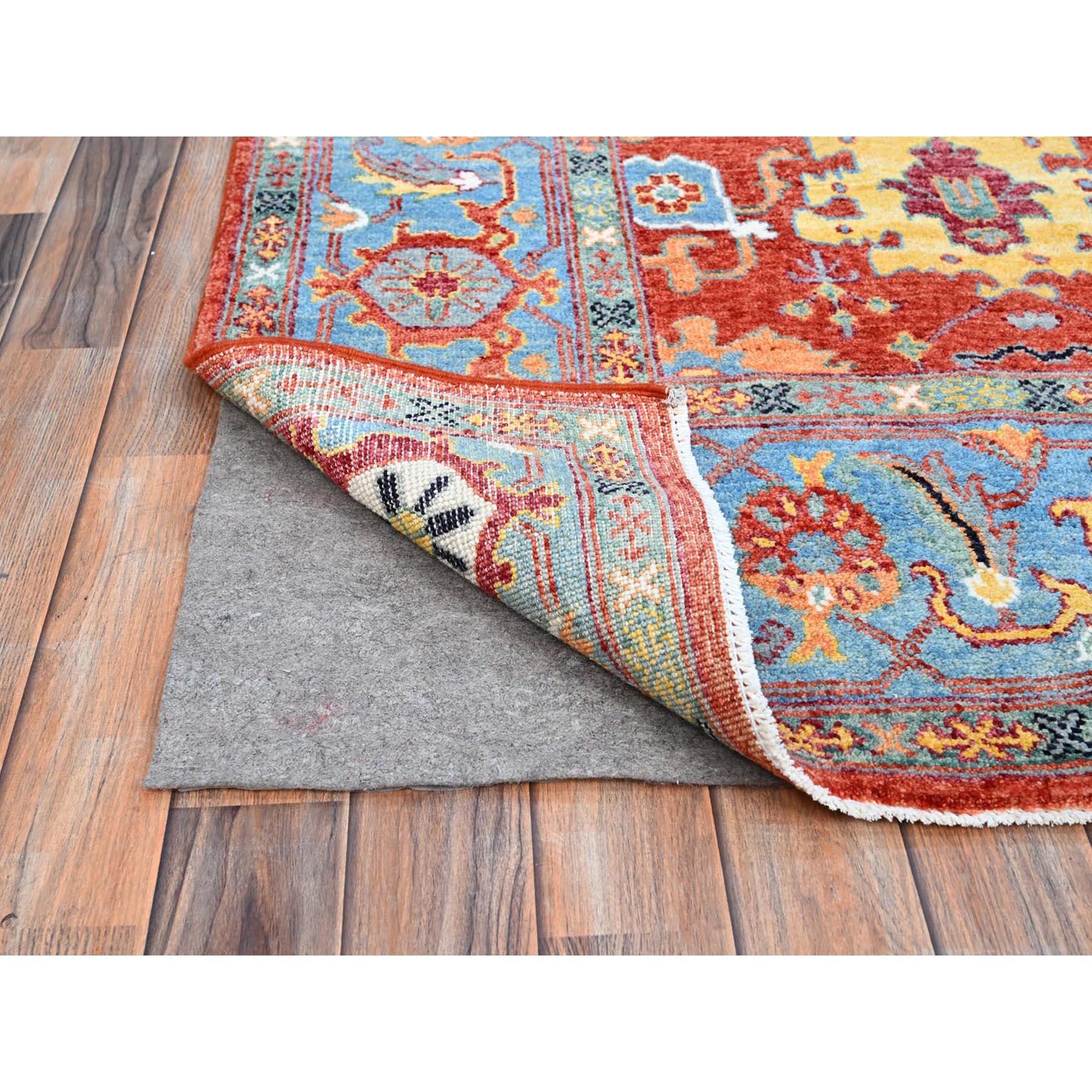 Afghan 8'x10' Rouge Seeripe Heris Motifs colorés 100% laine Knots Rugs Orientaux en vente