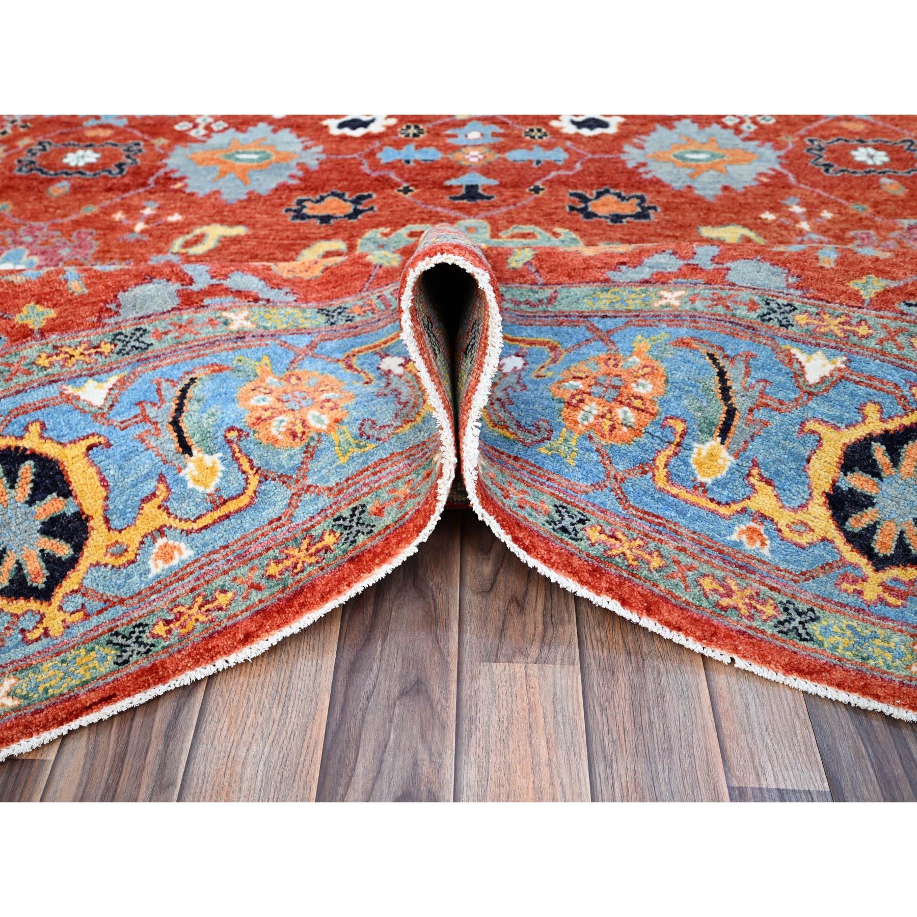 Noué à la main 8'x10' Rouge Seeripe Heris Motifs colorés 100% laine Knots Rugs Orientaux en vente