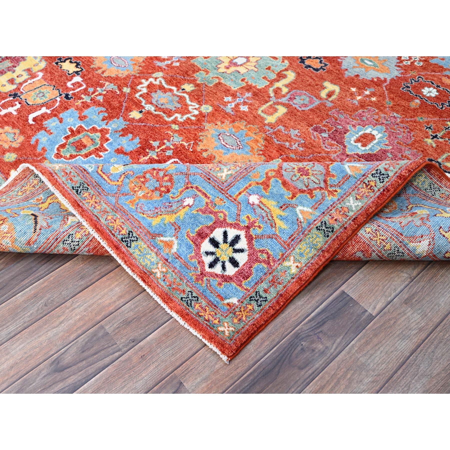 8'x10' Rouge Seeripe Heris Motifs colorés 100% laine Knots Rugs Orientaux Neuf - En vente à Carlstadt, NJ