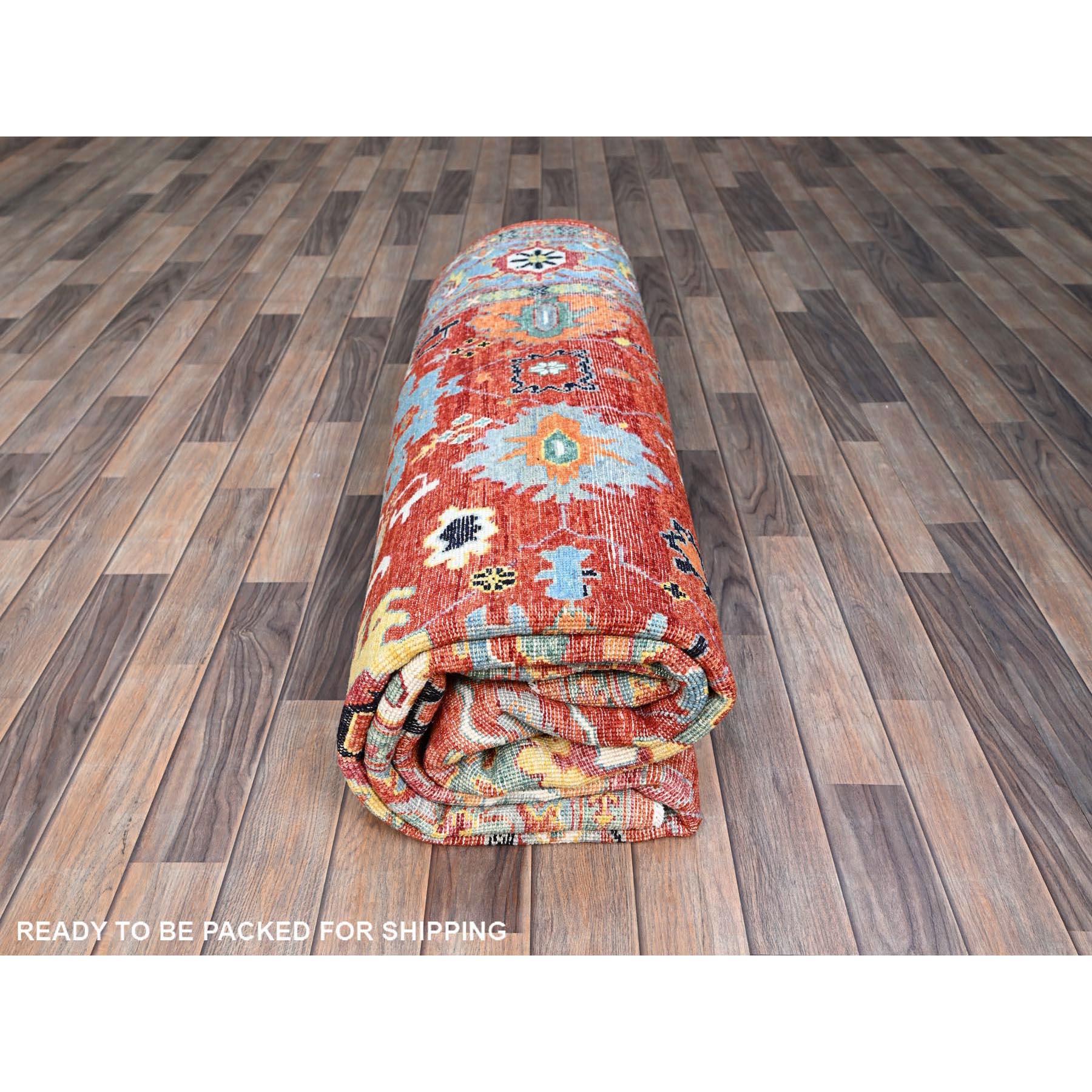 8'x10' Rouge Seeripe Heris Motifs colorés 100% laine Knots Rugs Orientaux en vente 1
