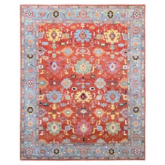 8'x10' Red Seeripe Heris Colorful Motifs 100% Wool Hand Knotted Oriental Rug