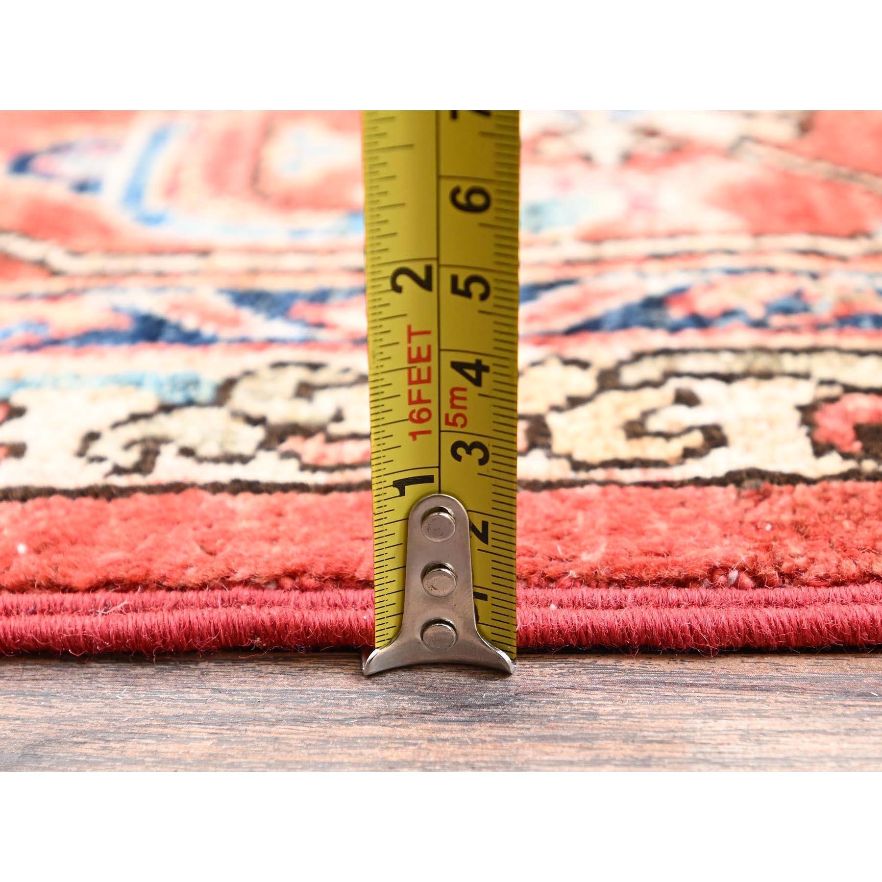 8'x10' Tapis tout laine noué à la main Serapi Heriz rouge avec grand motif de médaillon 4