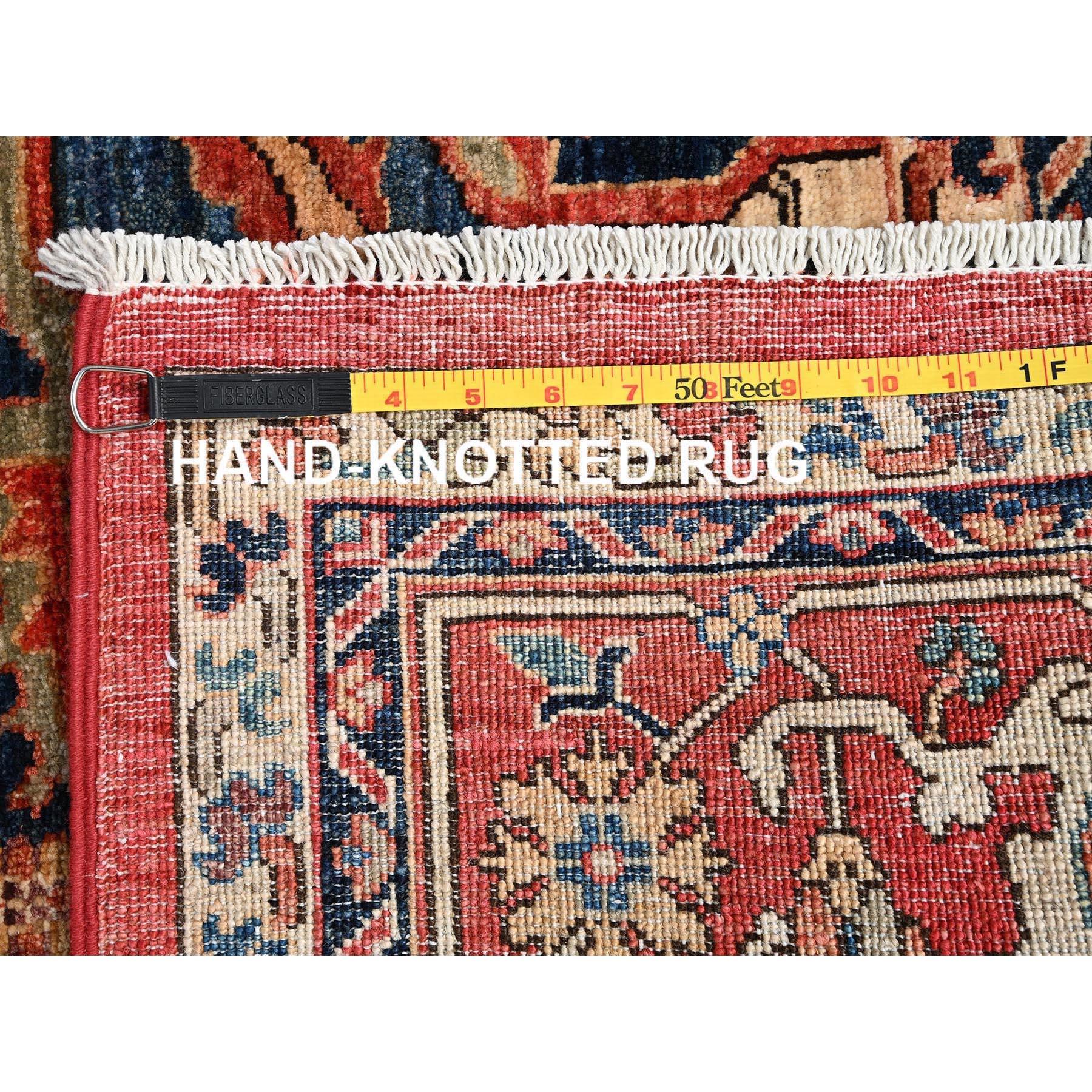 8'x10' Tapis tout laine noué à la main Serapi Heriz rouge avec grand motif de médaillon 5