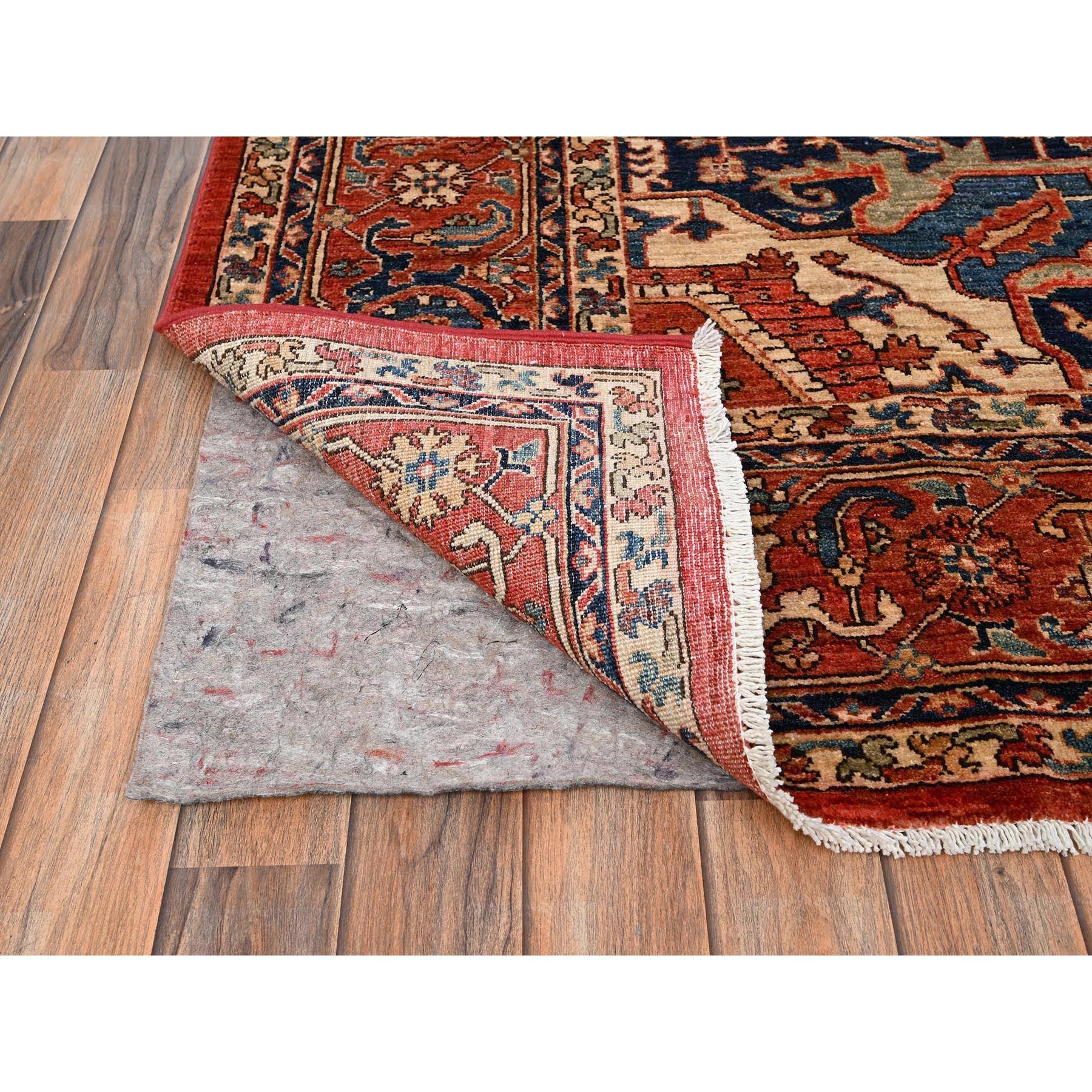 8'x10' Tapis tout laine noué à la main Serapi Heriz rouge avec grand motif de médaillon Neuf à Carlstadt, NJ