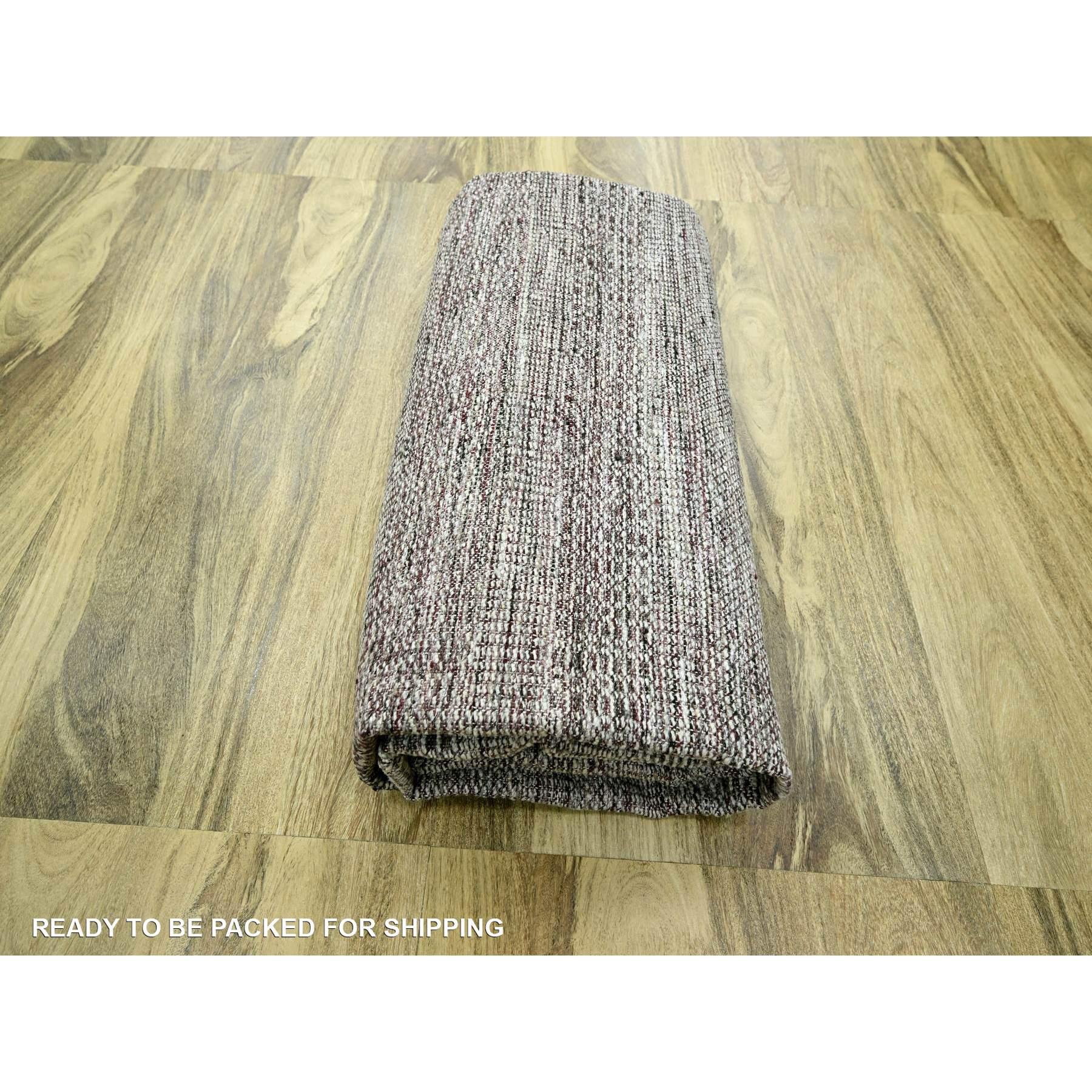 8'x10' Tapis d'Orient en pure laine nouée à la main, Red & White Oxidized Grass Design en vente 1
