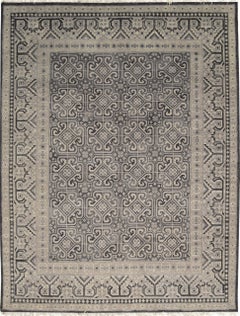 8x10 Rhea Elena Lila & Grau Traditionell Geometrisch Handgeknüpft Wollteppich Teppich