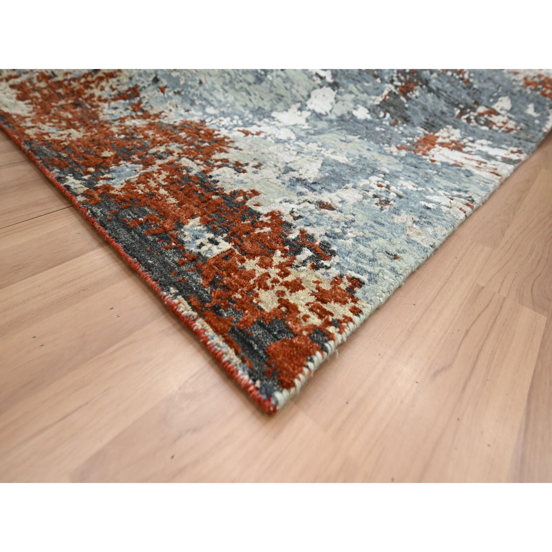 8'x10' Rust Red Abstract Galaxy Design Persian Knot All Wool Hand Knotted Rugs (Tappeto di lana annodato a mano) In condizioni Nuovo in vendita a Carlstadt, NJ