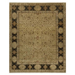 8'x10' Sand Brown Kashan Design New Zealand Wool with Silk Hand Knotted Rug