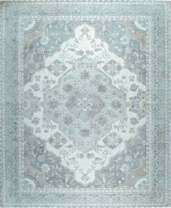8x10 Selene Oriental Gray Medallion Contemporary Handmade Wool Carpet Rug