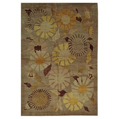 8x10 Serene Timeless Brown Geometric Floral Modern Hand Knotted Wool Carpet Rug