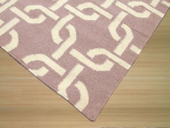 8x10 Sloane Cozy Purple Large-Scale Interlocking Chain Modern Flatweave Wool Rug