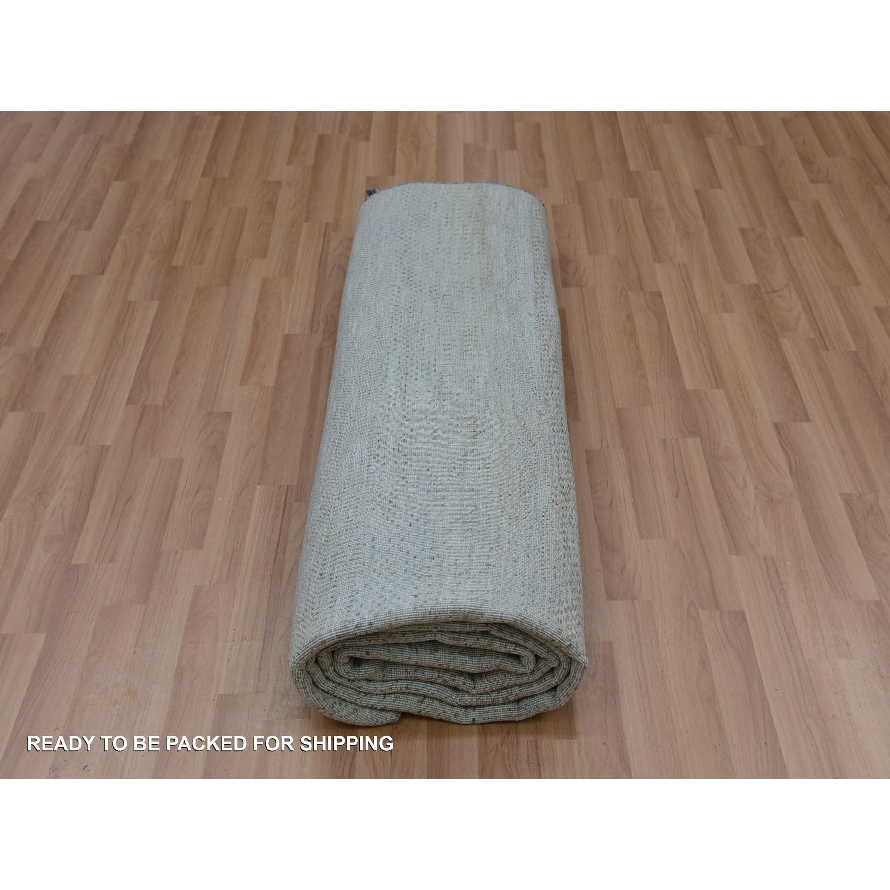 8'x10' handgeknüpfter orientalischer Teppich aus weicher 100% Wolle in gehärtetem grauem Grasdesign im Angebot 3
