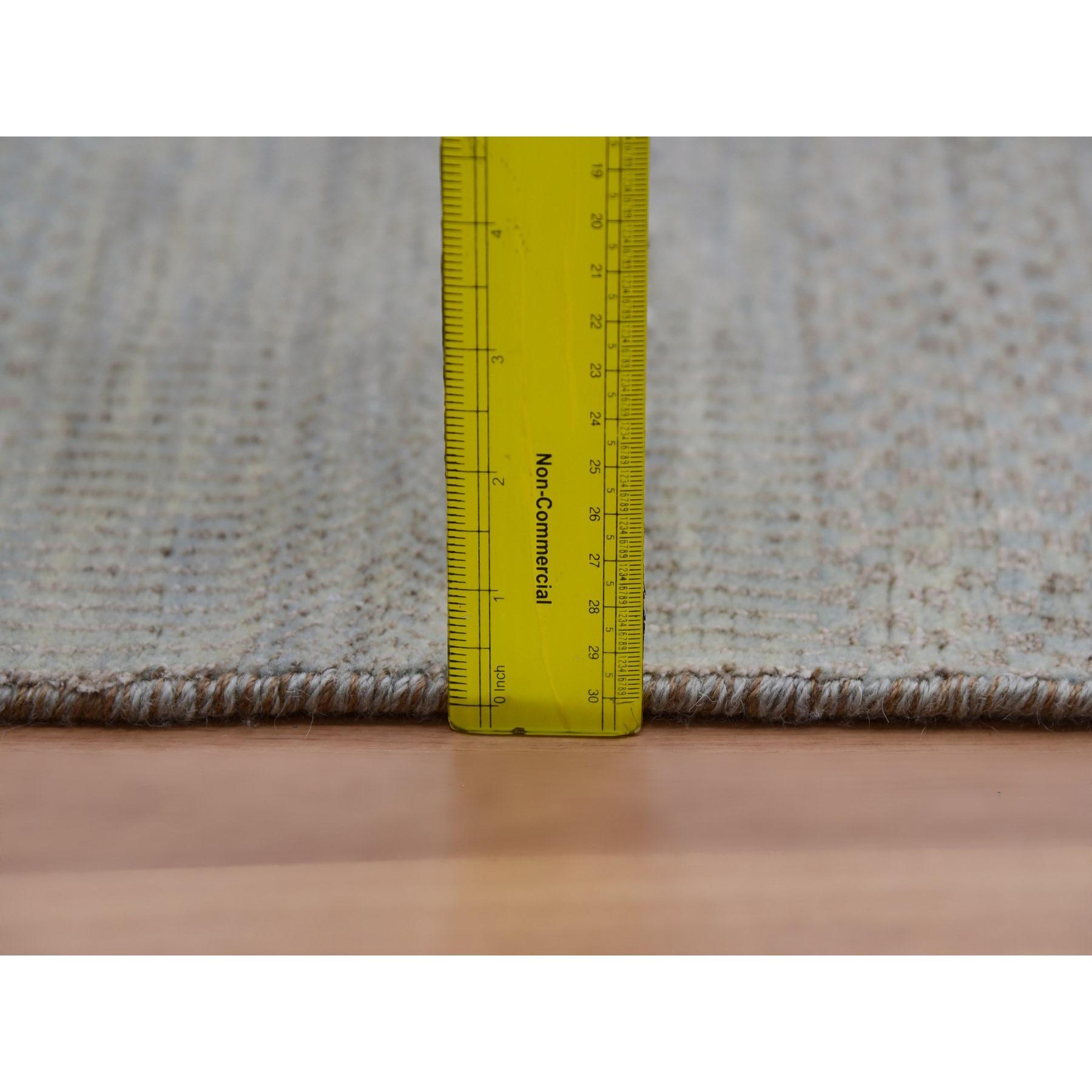 8'x10' handgeknüpfter orientalischer Teppich aus weicher 100% Wolle in gehärtetem grauem Grasdesign im Angebot 4