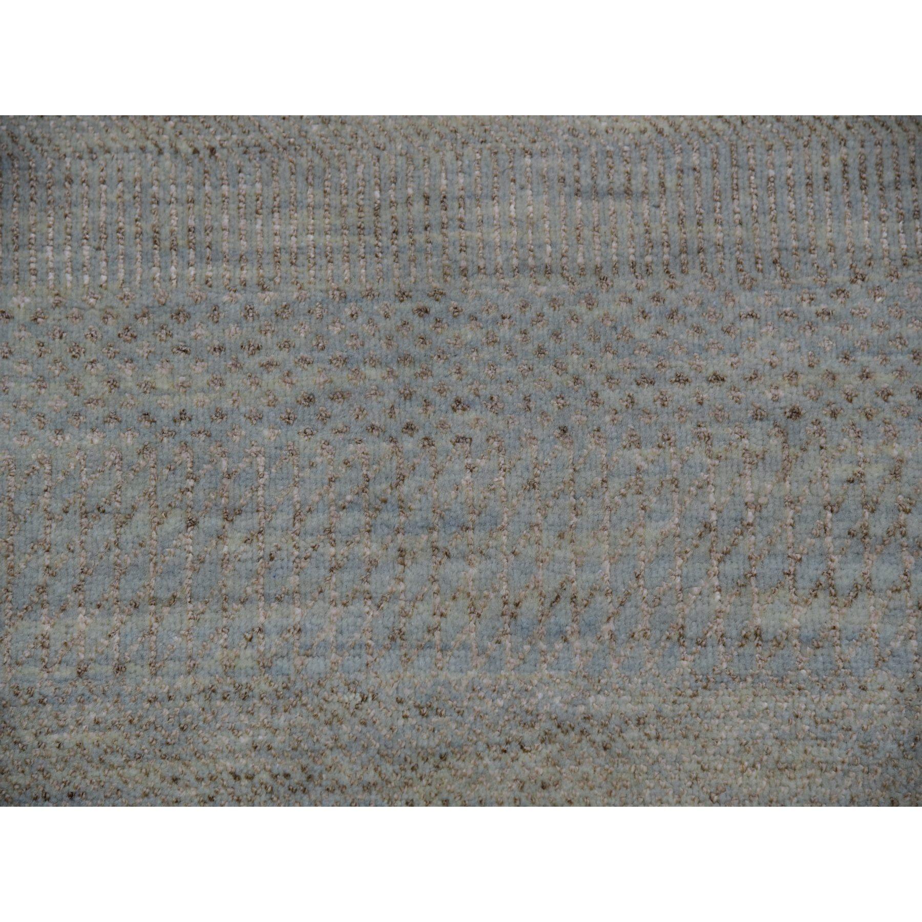 8'x10' handgeknüpfter orientalischer Teppich aus weicher 100% Wolle in gehärtetem grauem Grasdesign im Angebot 2