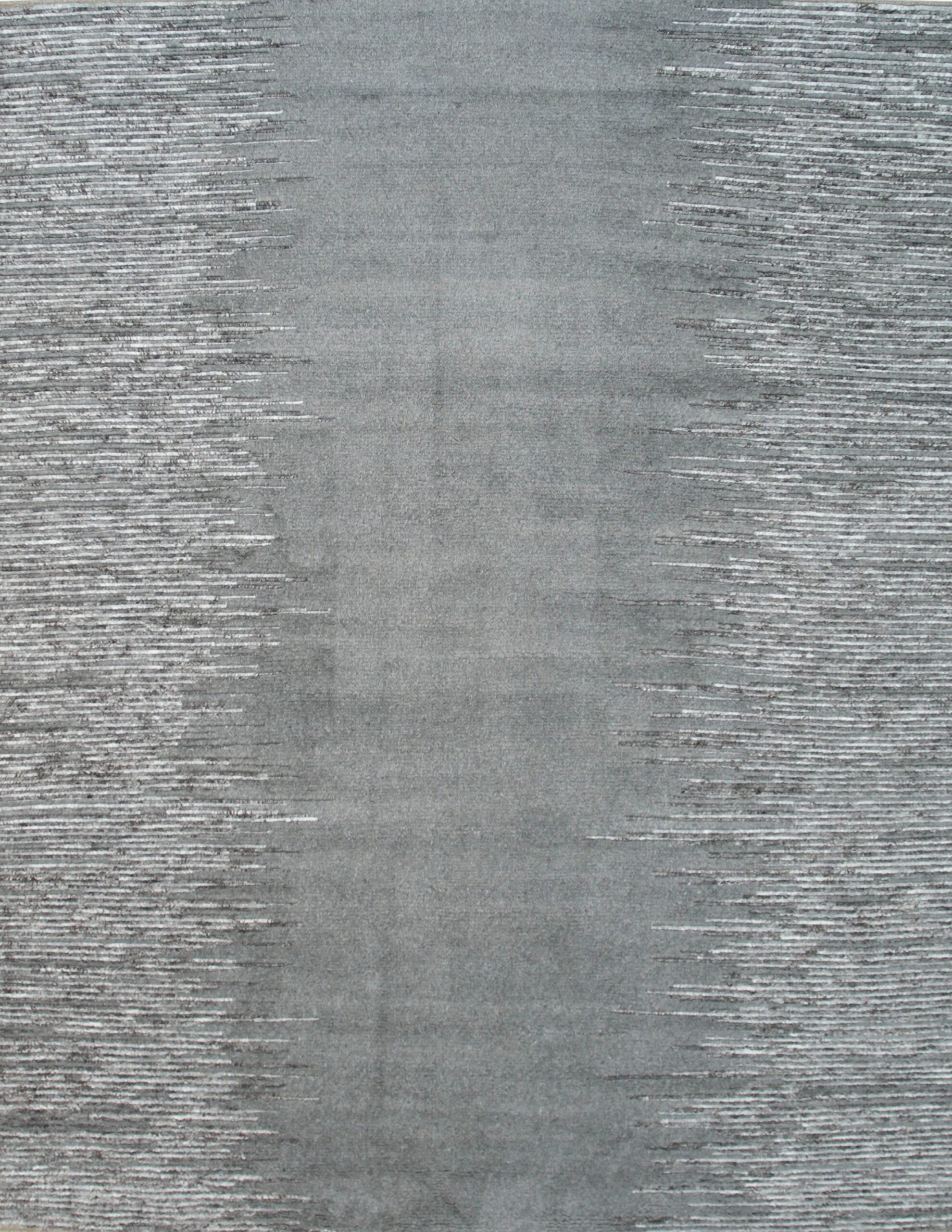 8x10 Tessa Maya Gray Solid Field Geometric Modern Hand Knotted Wool Carpet Rug