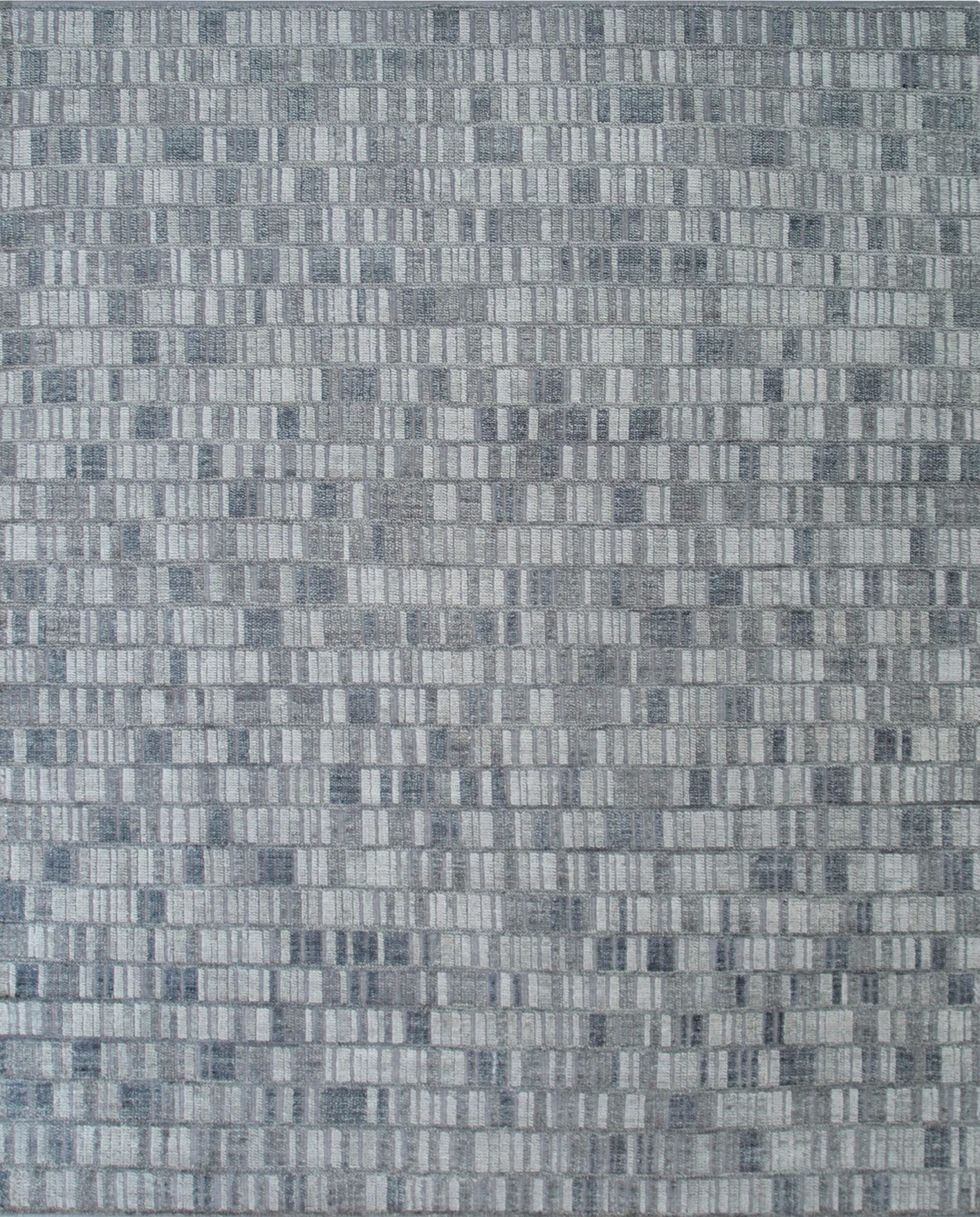 8x10 Tessa Sophisticated Gray Geometric Modern Hand Knotted Wool Carpet Rug