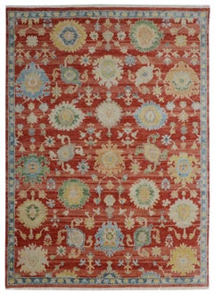 8x10 Timeless Comfortable Coral Traditional Floral Hand Knotted Wool Carpet Rug