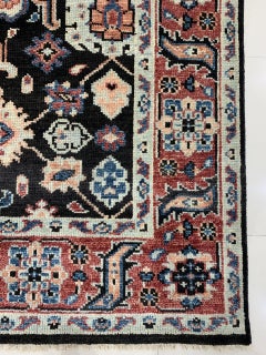 8x10 Timeless Oriental Charcoal Traditional Geometric Hand Knotted Wool Rug