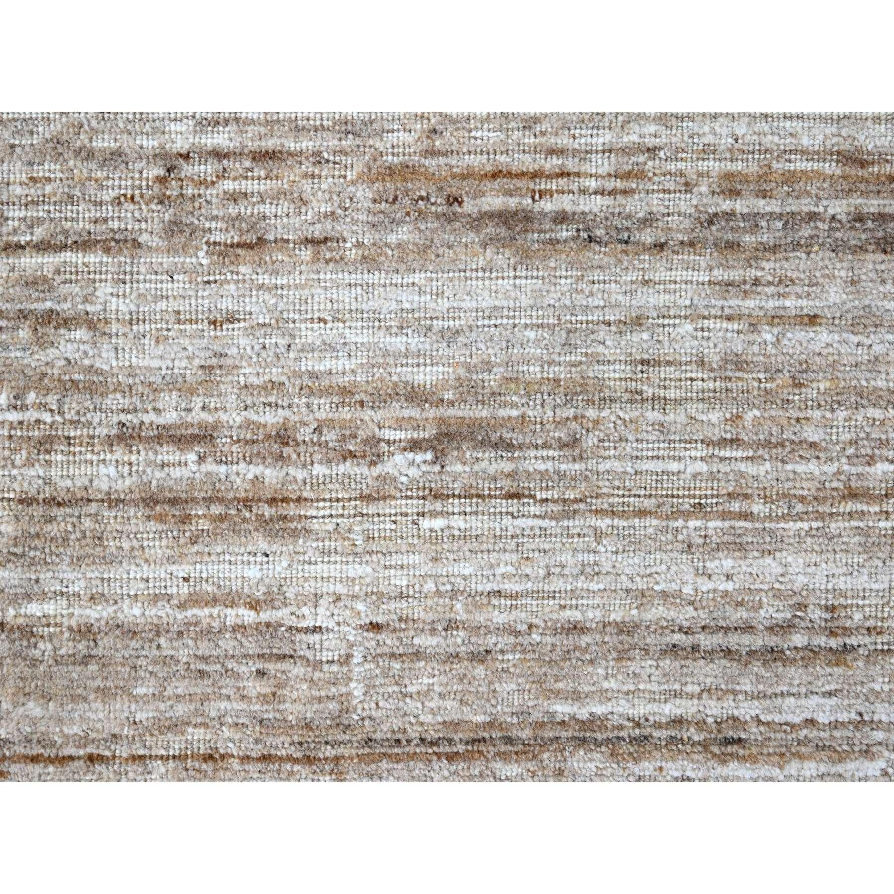 Seta 8'x10' Umber Brown Hand Loomed Wool and Plant Based Silk Modern Design Rug in vendita