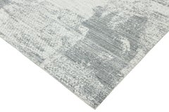 8x10 Vielseitiger Freya Grau Silber Abstrakt Zeitgenössischer Handgefertigter Wollteppich Teppich