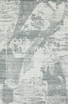 8x10 Vielseitiger Freya Grau Silber Abstrakt Zeitgenössischer Handgefertigter Wollteppich Teppich