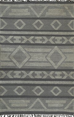 8x10 Vibrant Iris Gray Tribal Geometric Contemporary Handmade Wool Carpet Rug