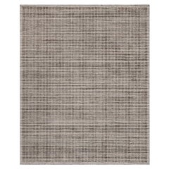 8'x10' Walnut Brown Modern Plain Decor Box Design Loomed Knotted Wool Rug