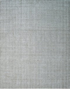 8x10 Warm Sarrah White Striated Geometric Contemporary Handmade Bamboo Silk Rug