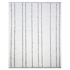 8
x10
Weißer marokkanischer Webteppich Line Design Modern Textured Wool Hand Knotted Rug