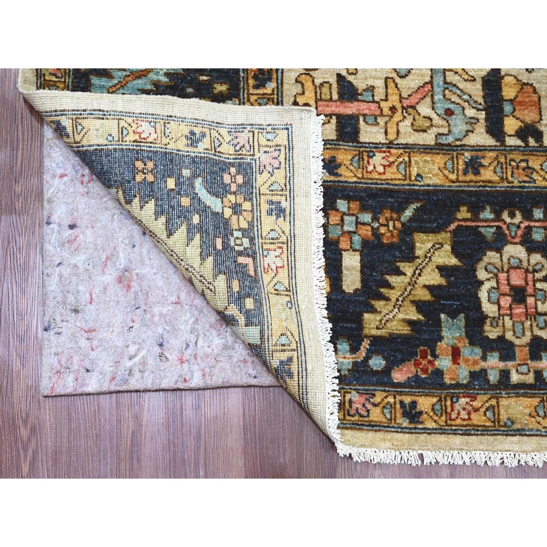 Afghano 8'x10' Bianco Peshawar Serapi Heriz All Over Design Tappeto annodato a mano in pura lana in vendita