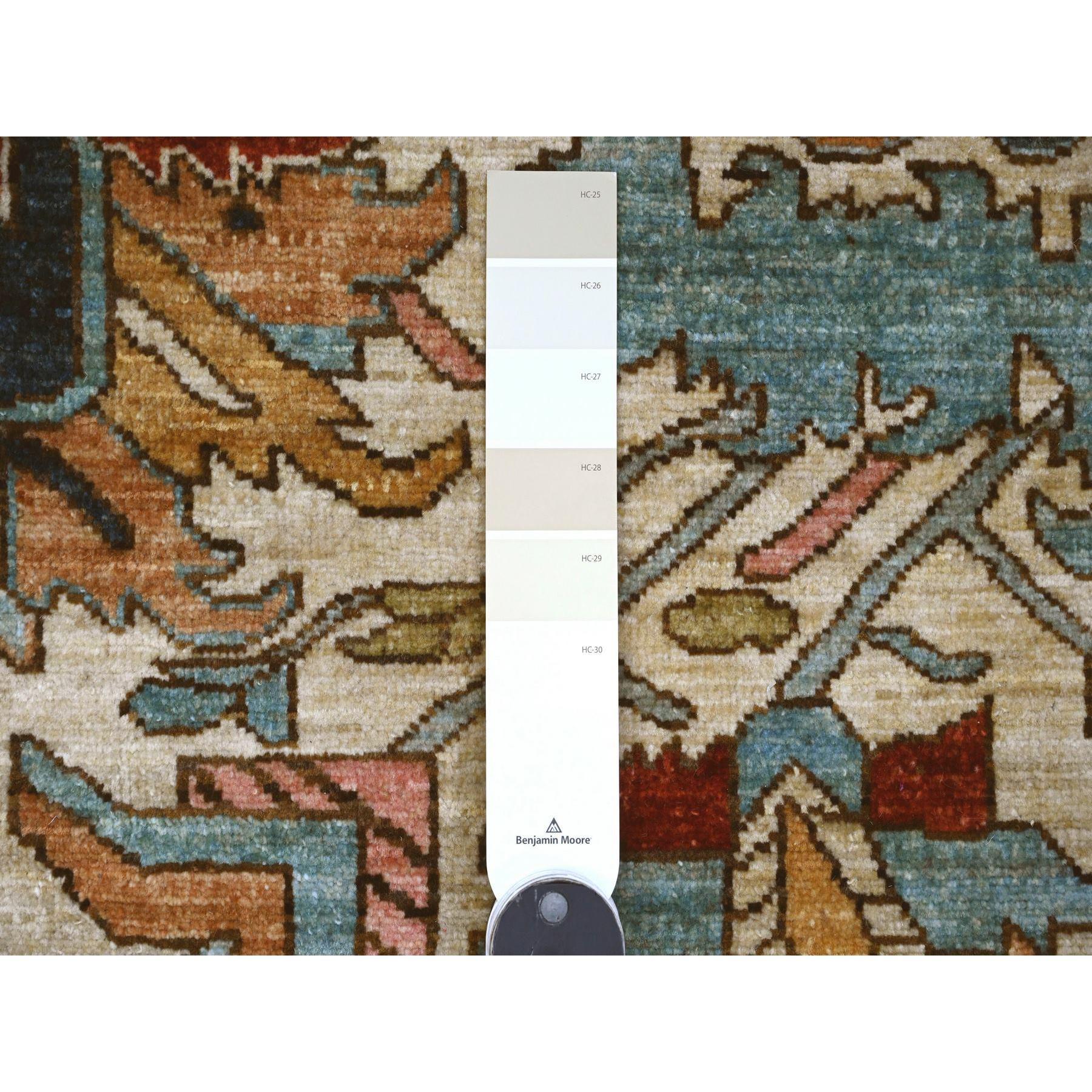 XXI secolo e contemporaneo 8'x10' Bianco Peshawar Serapi Heriz All Over Design Tappeto annodato a mano in pura lana in vendita