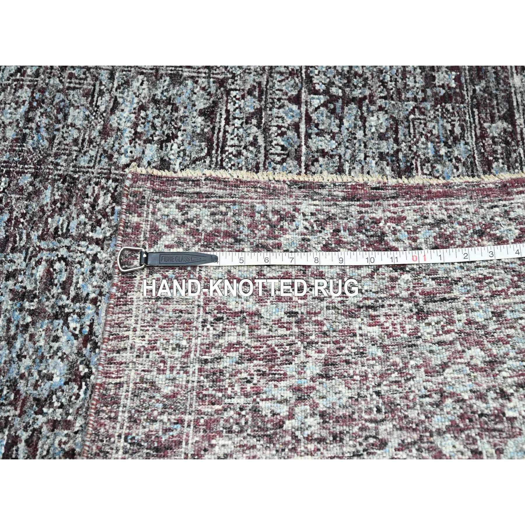 8'x10' Wine Red 14th Century Influence Mamluk Design Hand Knotted Wool Rug For Sale 4