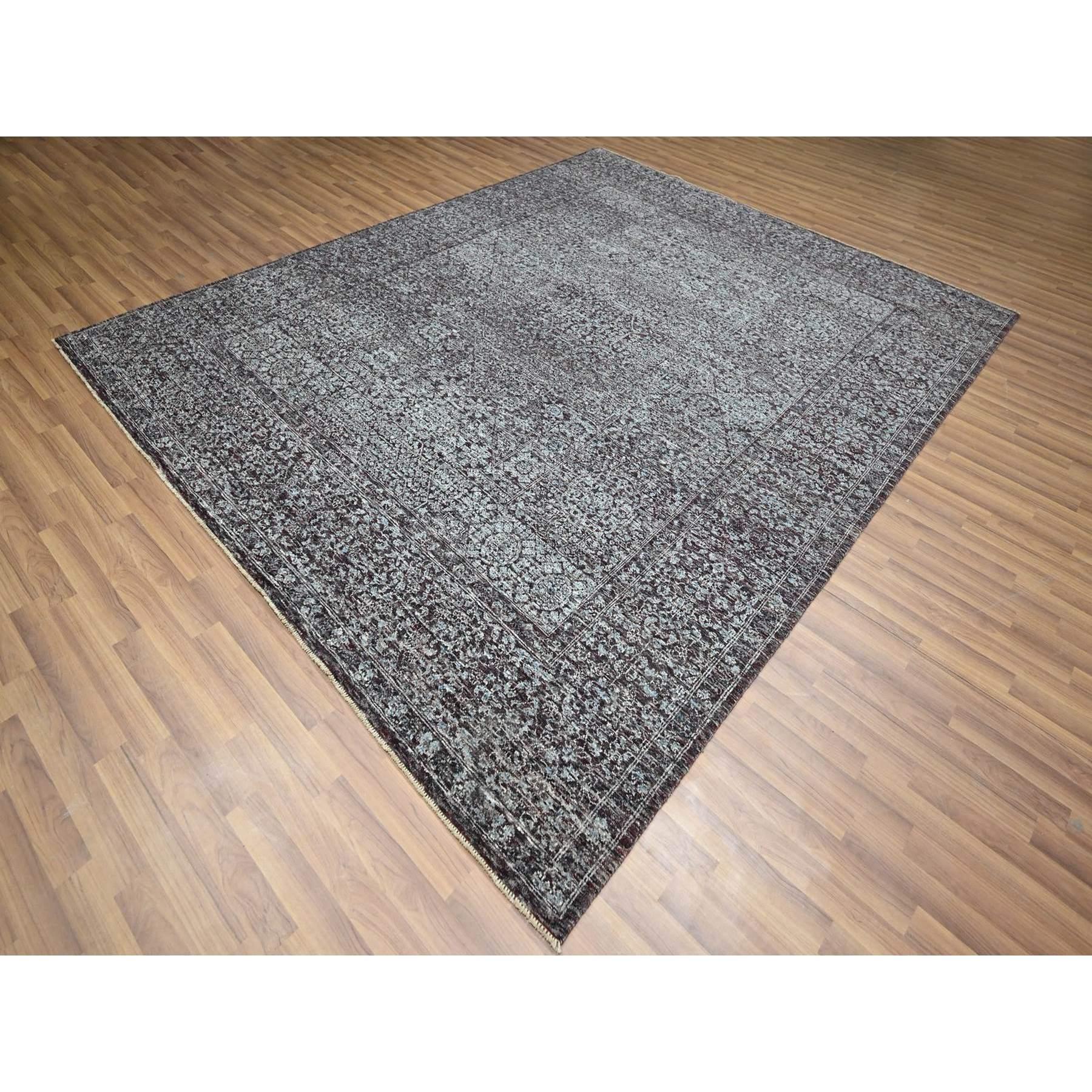 Medieval 8'x10' Wine Red 14th Century Influence Mamluk Design Hand Knotted Wool Rug For Sale