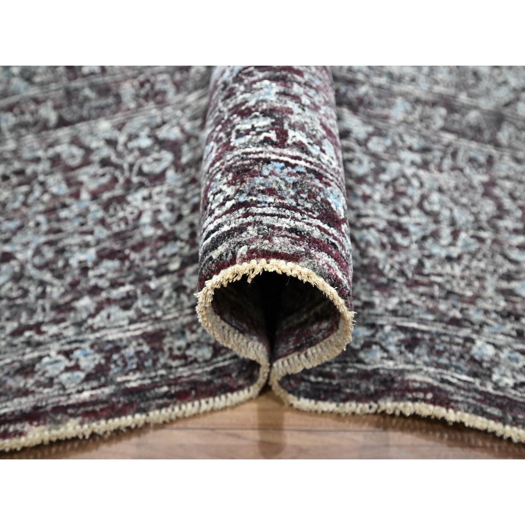 Hand-Knotted 8'x10' Wine Red 14th Century Influence Mamluk Design Hand Knotted Wool Rug For Sale