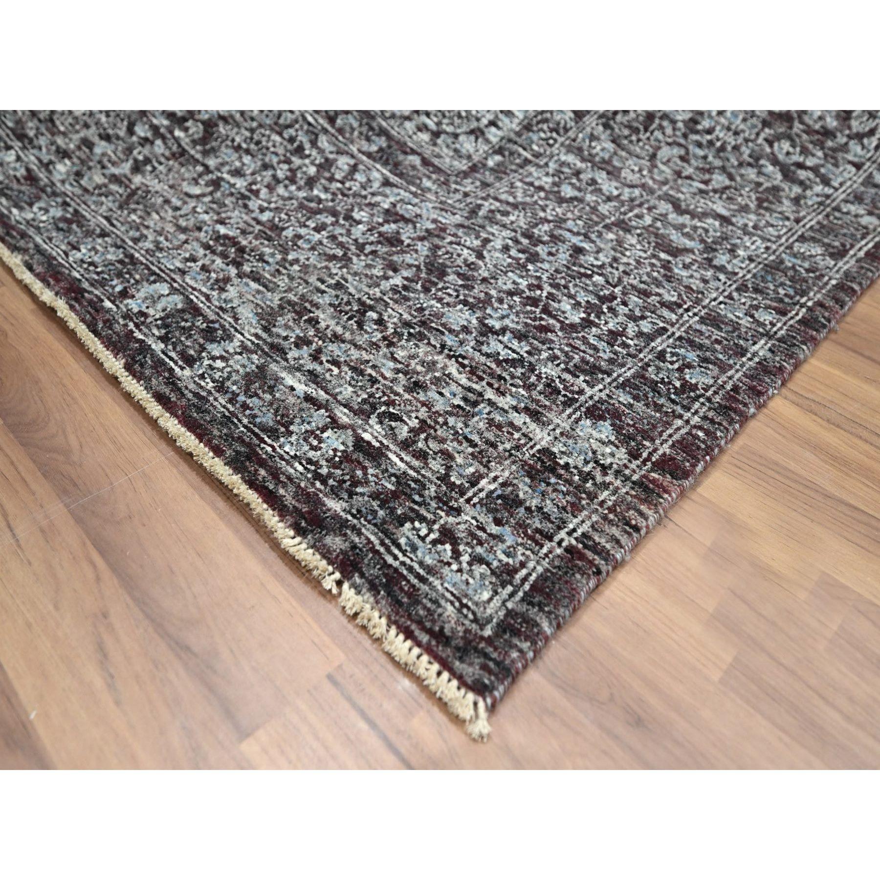 8'x10' Wine Red 14th Century Influence Mamluk Design Hand Knotted Wool Rug In New Condition For Sale In Carlstadt, NJ