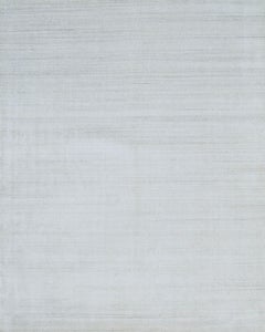 8x10 Xena Maya Ivory Solid Minimalist Modern Handmade Wool & Viscose Carpet Rug