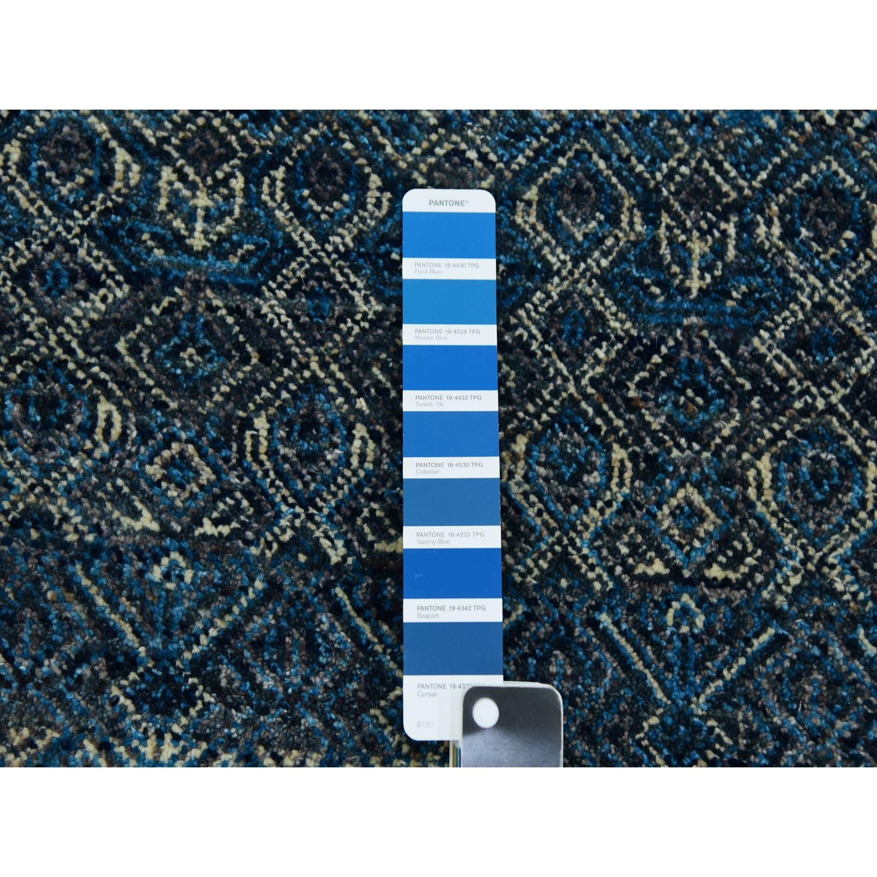 Laine 8'x10' Bleu Yale Tapis 100% laine noué à la main Kohinoor Design/One en vente