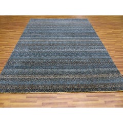 8'x10' Yale Blue, Kohinoor Herat Design, 100% Wool Hand Knotted Rug