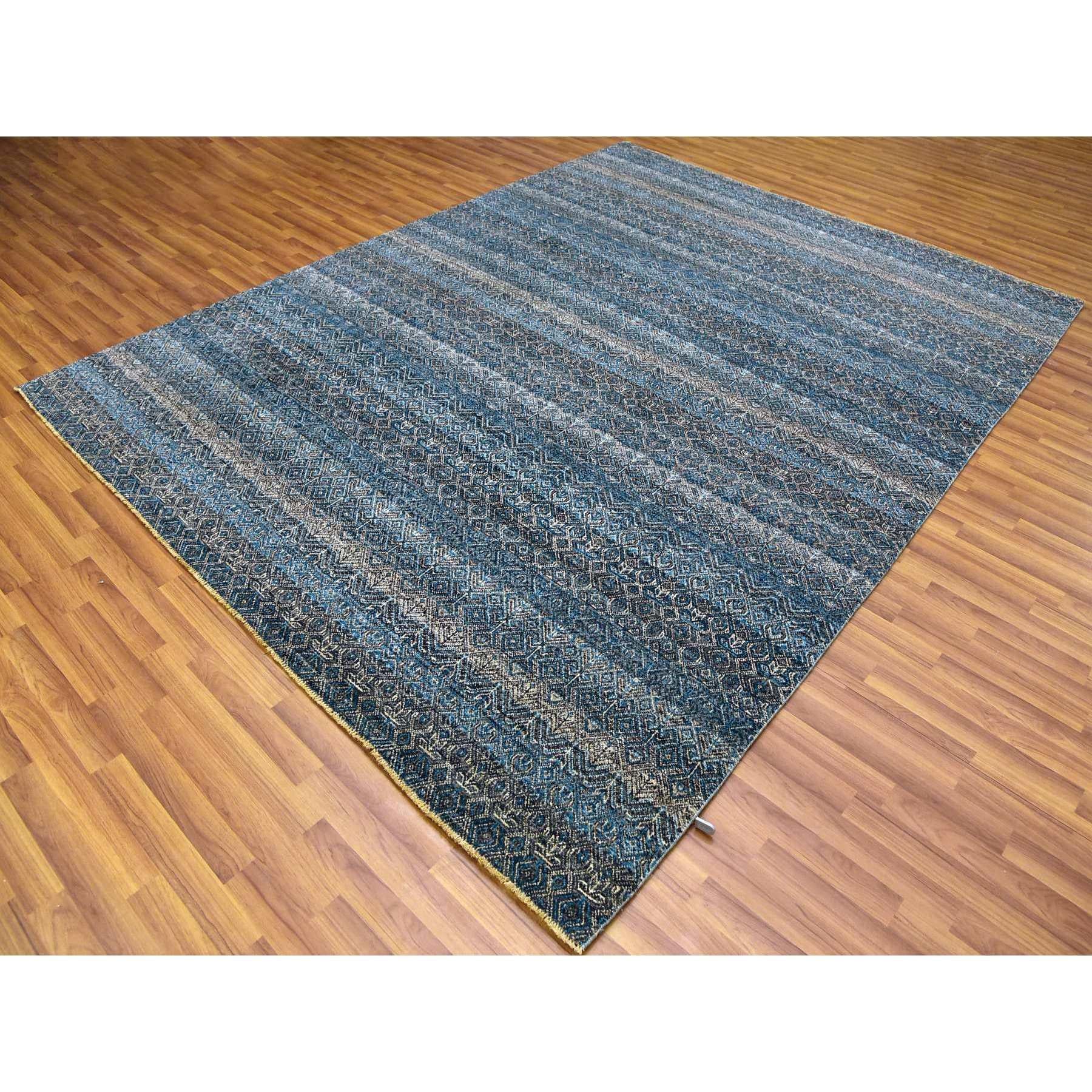 8'x10' Yale Blau, Kohinoor Herat Design, 100% Wolle Handgeknüpft Teppich (Indisch) im Angebot