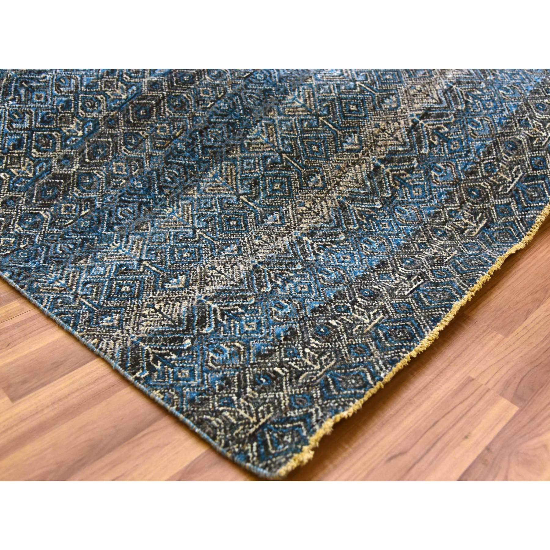 8'x10' Yale Blau, Kohinoor Herat Design, 100% Wolle Handgeknüpft Teppich im Angebot 1
