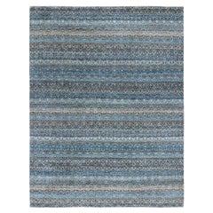 8'x10' Yale Blue, Kohinoor Herat Design, 100% Wool Hand Knotted Rug