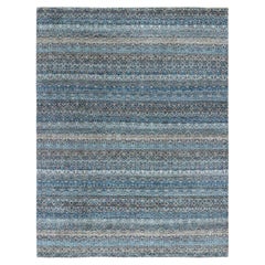 8'x10' Yale Blue, Kohinoor Herat Design, 100% Wool Hand Knotted Rug