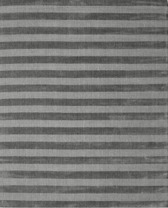 8x10 Yara Verlockend Graue Streifen Geometrisch Modern Handgefertigt Wollteppich Teppich