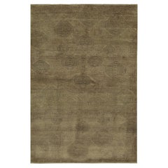 8x10 Yara Brown Geometric Contemporary Hand Knotted Wool Carpet Rug