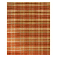 8x10 Yellow Flat Weave Wool Tartan Kilim Geometric Modern Carpet Rug