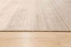 8x10 Gelb Handgeknüpft Wolle Viskose Subtile Streifen Textur Geometrischer Teppich