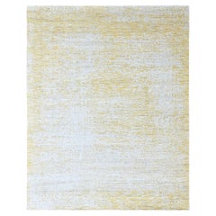 8'x10' Yellow Hand Loomed Wool and Plant Based Silk Textured Pile Modern Rug