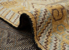 8x10 Yellow Persian Khotan Mamluk Hand-Knotted Wool Rug ( G-13652 )