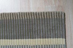8x10 Zinnia Striped Green Geometric Contemporary Handmade Wool Carpet Rug