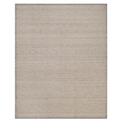 8'x10'1" Beaver Brown Hand Knotted Modern Design Natural Undyed Wool Rug